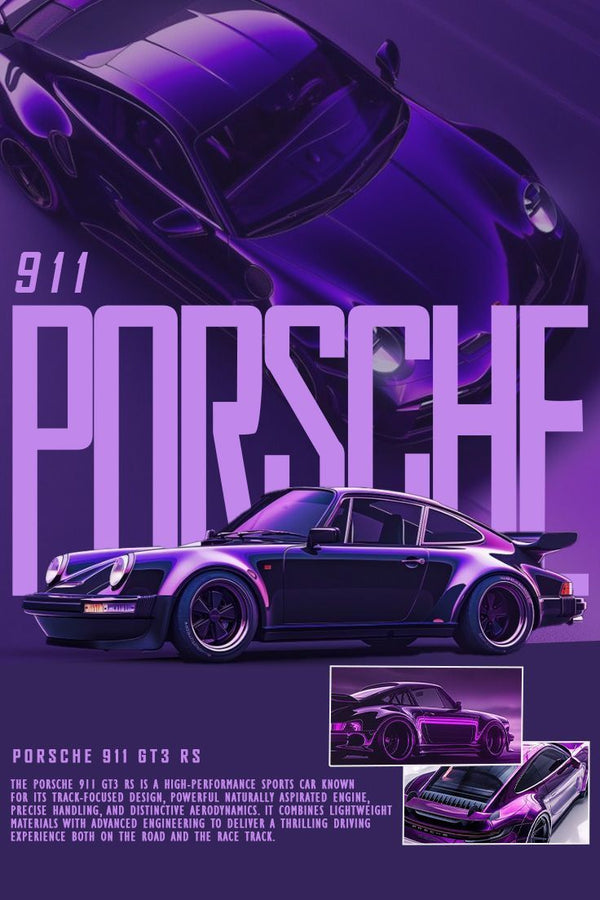 Porsche 911 GT3 RS – Neon Velocity Edition Wall Art