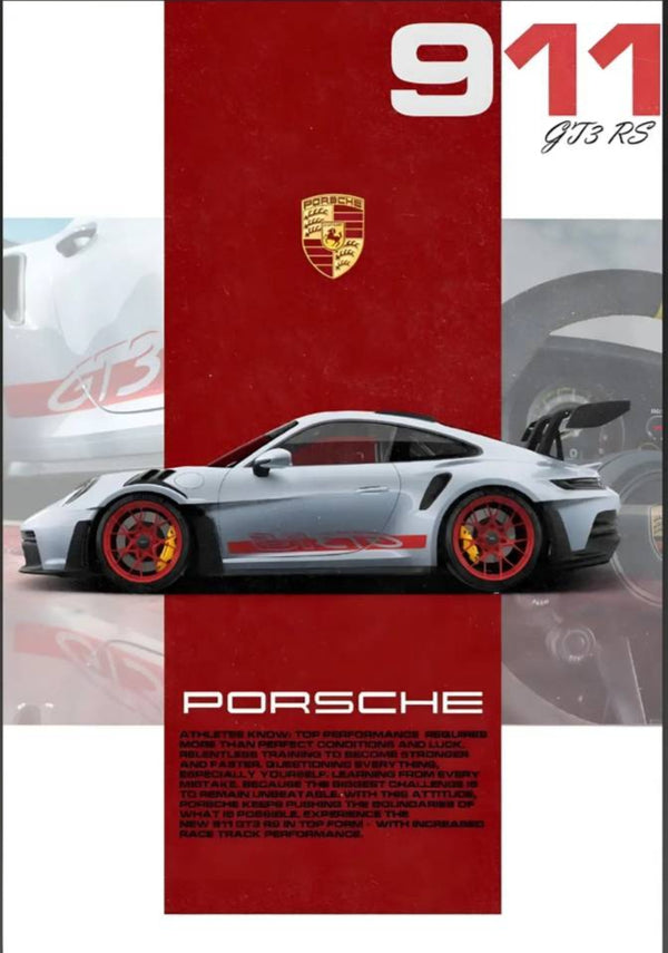 Porsche 911 GT3 RS Poster Frame - Automotive Wall Art