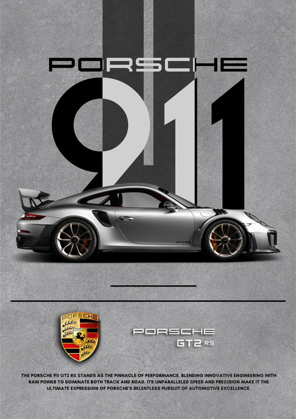 Porsche 911 GT2 RS Poster – Framed Automotive Wall Art